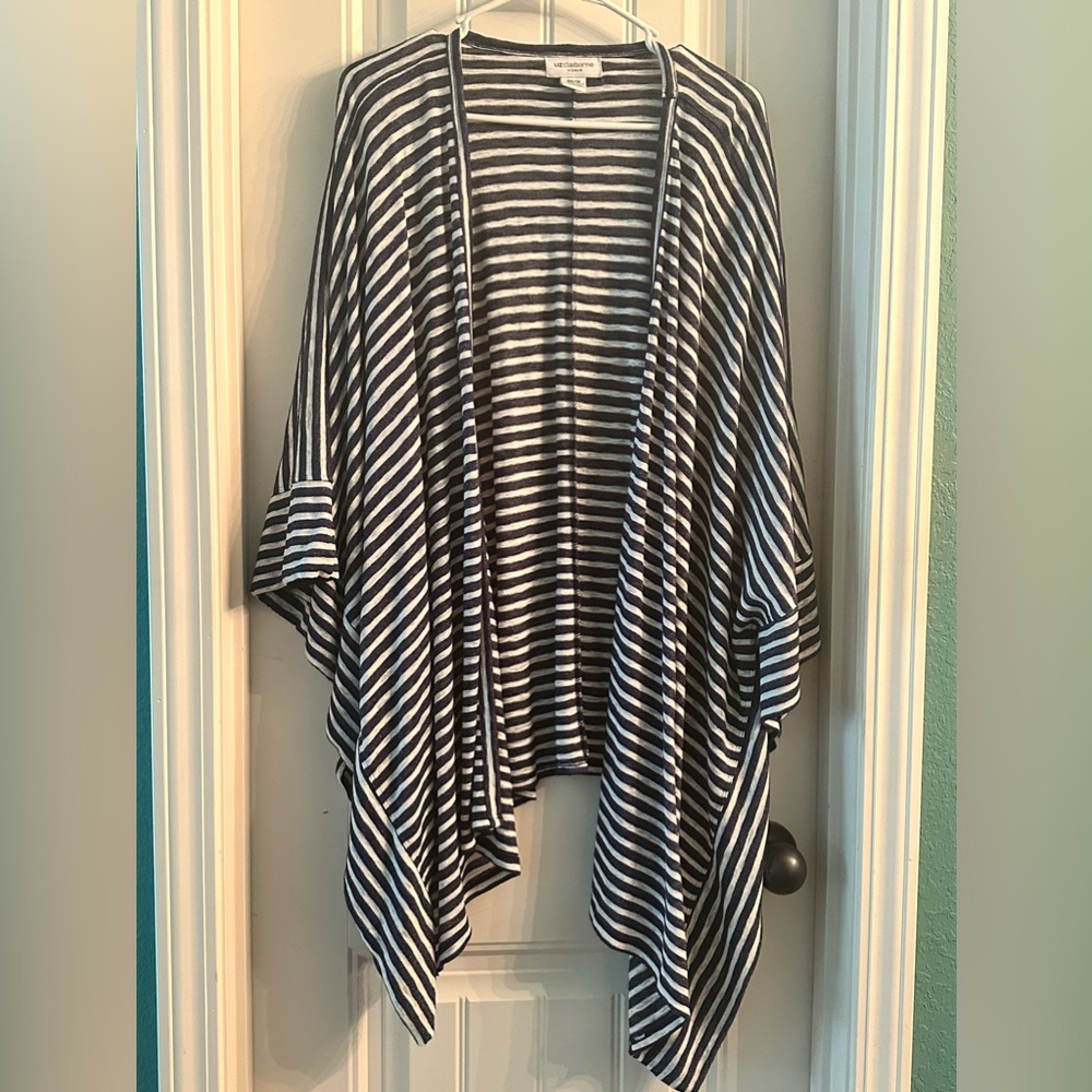 Navy and White Striped Shrug